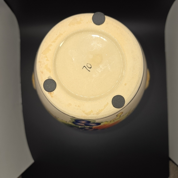 Vtg Hand Painted Deruta Italian Porcelain Vase - Grapes Lemons - Picture 6 of 8